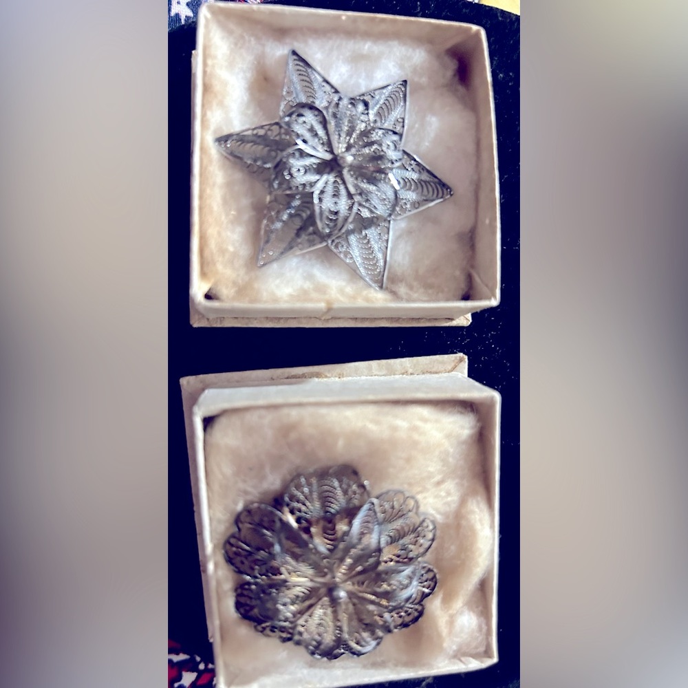 Orkide sterling silver brooch